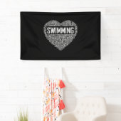 Zwemmen van het hart van de coachwimmer Gift Swim  Spandoek (Insitu)