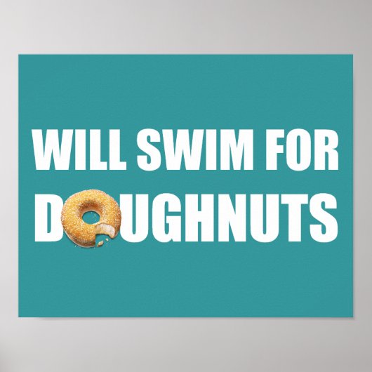 Zwemmen van Poster, zwemteam, donuts Poster (Voorkant)