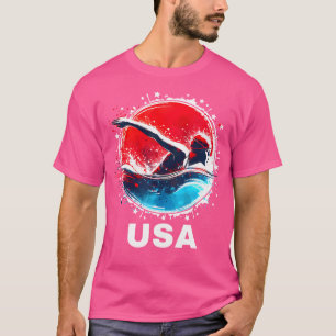 Zwemmen Verenigde Staten Team Kleding Amerikaanse T-shirt