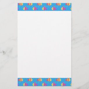 Zwemmen Vis Cartoon Patroon Briefpapier