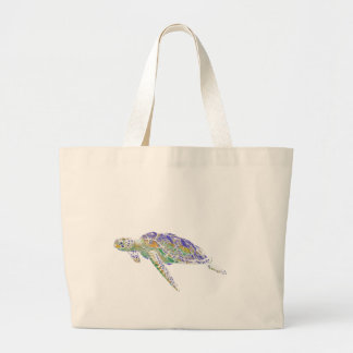 Zwemmen Zee schildpad Moderne kunst Grote Tote Bag