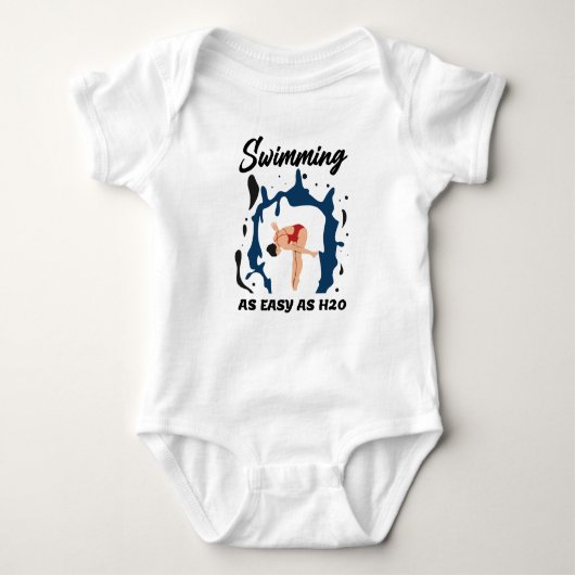 Zwemmen zo eenvoudig als H2O - Funny Swim Design Romper (Voorkant)