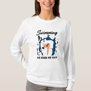Zwemmen zo makkelijk als H2O - Grappig zwemontwerp T-shirt