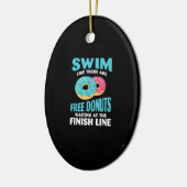 Zwemmen - zwembad zoals Re zijn gratis donuts Keramisch Ornament (Links)