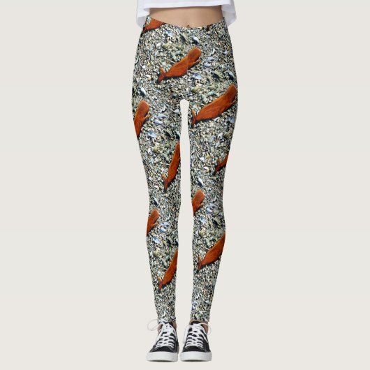 Zwemmende bruine walvissen grijs leggings (Voorkant)