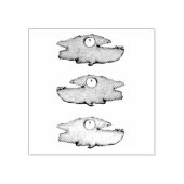 Zwemmende gelukkige vis 	rubberstempel (Afrduk)