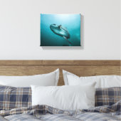 Zwemmende zonnevis canvas afdruk (Insitu (Slaapkamer))
