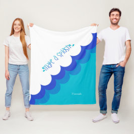 Zwemmer blauw en wit maken een plons fleece deken