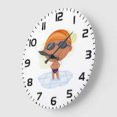 Zwemmer Boy in Goggles en Zwemmen Pet Grote Klok (Hoek)