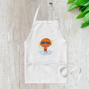 Zwemmer Boy in Goggles en Zwemmen Pet Standaard Schort