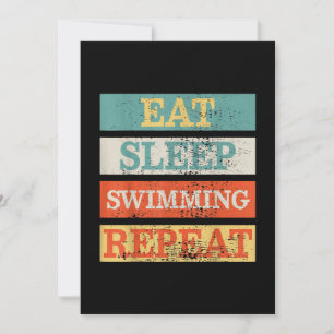 Zwemmer Eat Sleep Swimming Herhaal Funny Feestdagenkaart