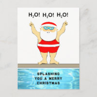 Zwemmer kerstvakantie ansichtkaart