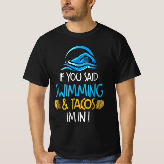 zwemmer taco minnaar grappig zwemteam man vrouwenc t-shirt