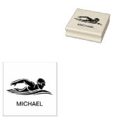 Zwemmer Zwembad Water Custom Rubberstempel (Gestempeld)