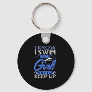 Zwemmer Zwemmen Zwem Sport Cadeau Sleutelhanger