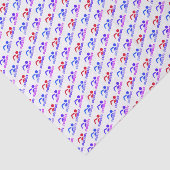 Zwemmers blauw paarse patroonsport tissuepapier (Detail)