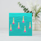Zwemmers gesynchroniseerd zwemmen onder water kaart (Staand voorkant)