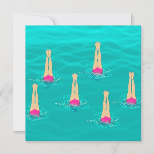 Zwemmers gesynchroniseerd zwemmen onder water kaart (Voorkant)