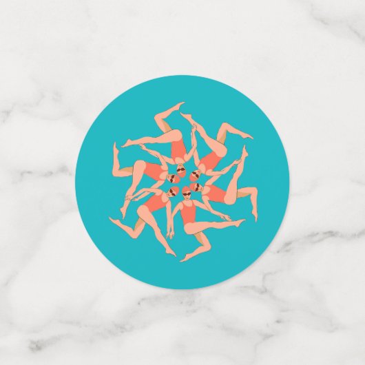 Zwemmers - gesynchroniseerde zwemmers confetti (Kleine voorkant)