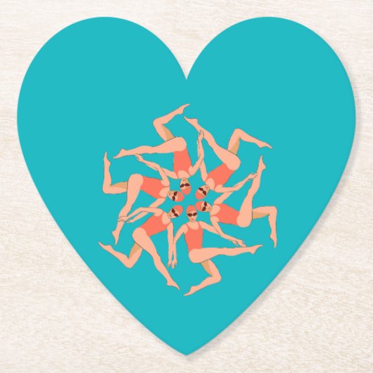 Zwemmers - gesynchroniseerde zwemmers kartonnen onderzetters (Voorkant)