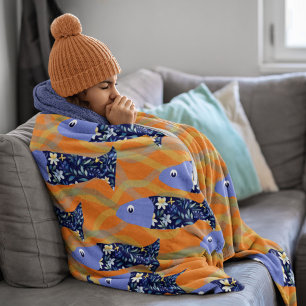 Zwemmers nautisch thema Zwemvissen Fleece Deken