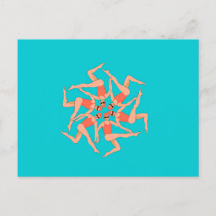 Zwemmers - Synchronisatie zwemmen Briefkaart