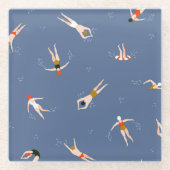  zwemmerspatroon glazen onderzetter (Voorkant)