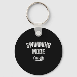 Zwemmodus Aan Grappig Zwemmer Cadeau Duiker Coach Sleutelhanger