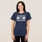 Zwemmoeder Gepersonaliseerde Zwemteamouder Tri-Blend Shirt (Voorkant volledig)