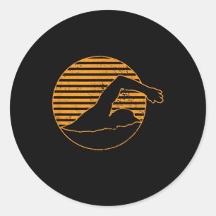 Zwemontwerpcadeau voor zwemwater ronde sticker