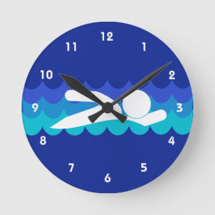 Zwemontwerpwandklok Ronde Klok