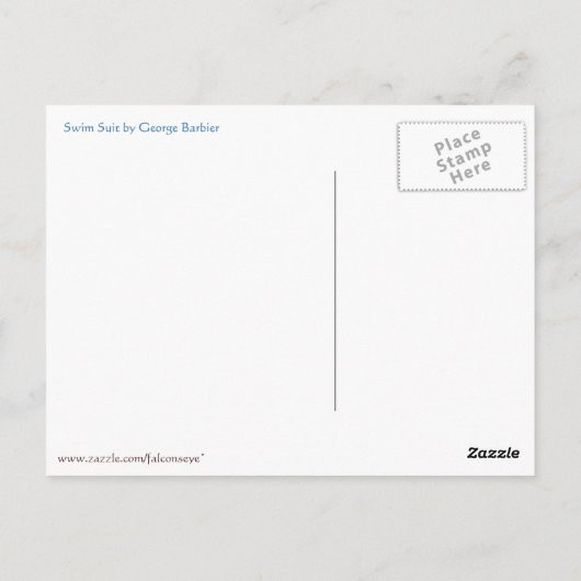 Zwempak by George Barbier Briefkaart (Achterkant)