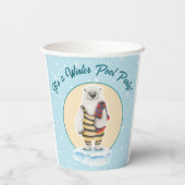 Zwempak Polar Beer Winter Pool Party Papieren Bekers (Achterkant)