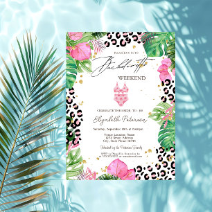 Zwempakken Palm Hibiscus Bachelorette Feest Kaart