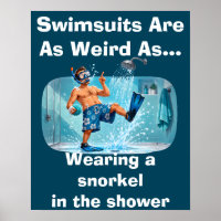 Zwempakken zijn vreemd snorkel douche humor