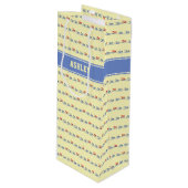 Zwempatronen aangepaste naam crème wijn cadeautas (Voorkant Gekanteld)