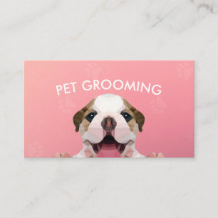 Zwemsalon met laag poly Dog Pet Care Grooming Afsprakenkaartje