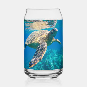 Zwemschildpad Zee Blikvorm Glas
