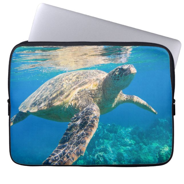 Zwemschildpad Zee Laptop Sleeve (Voorkant)