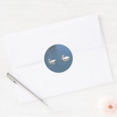 zwemsticker van een pelikaans paar ronde sticker (Envelop)