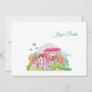 Zwemt Terugkeer in Voorjaar Gepersonaliseerde Stat Bedankkaart