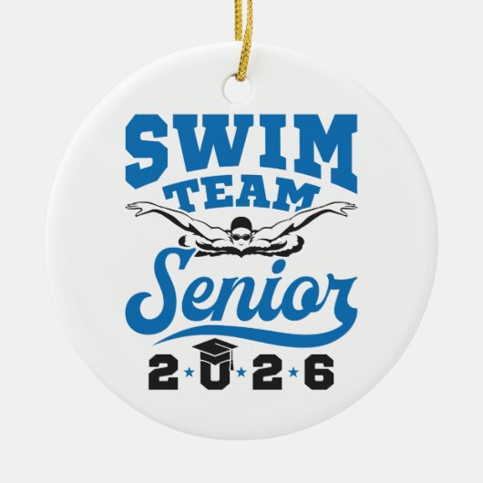 Zwemteam Senior 2026 Keramisch Ornament (Voorkant)