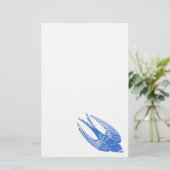 Zwemvederblauw Briefpapier (Staand voorkant)