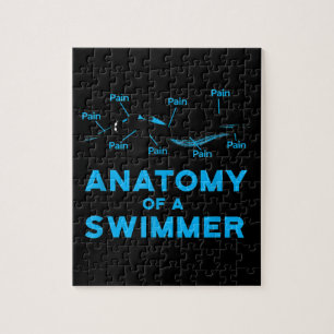 Zwemveer geeft anatomie van een zwemmer legpuzzel
