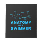 Zwemveer geeft anatomie van een zwemmer notitieblok (Voorkant)