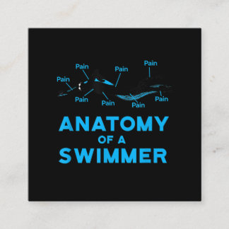 Zwemveer geeft anatomie van een zwemmer vierkante visitekaartje