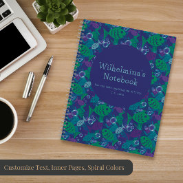 Zwemvissen en bubbels Levendig rifpatroon Notitieboek