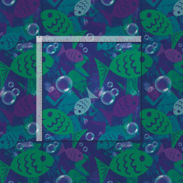 Zwemvissen en bubbels Levendig rifpatroon Stof