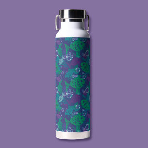 Zwemvissen en bubbels Levendig rifpatroon Waterfles