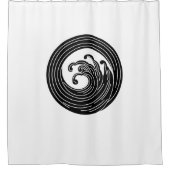 Zwemvormig golflengte douchegordijn (Voorkant)